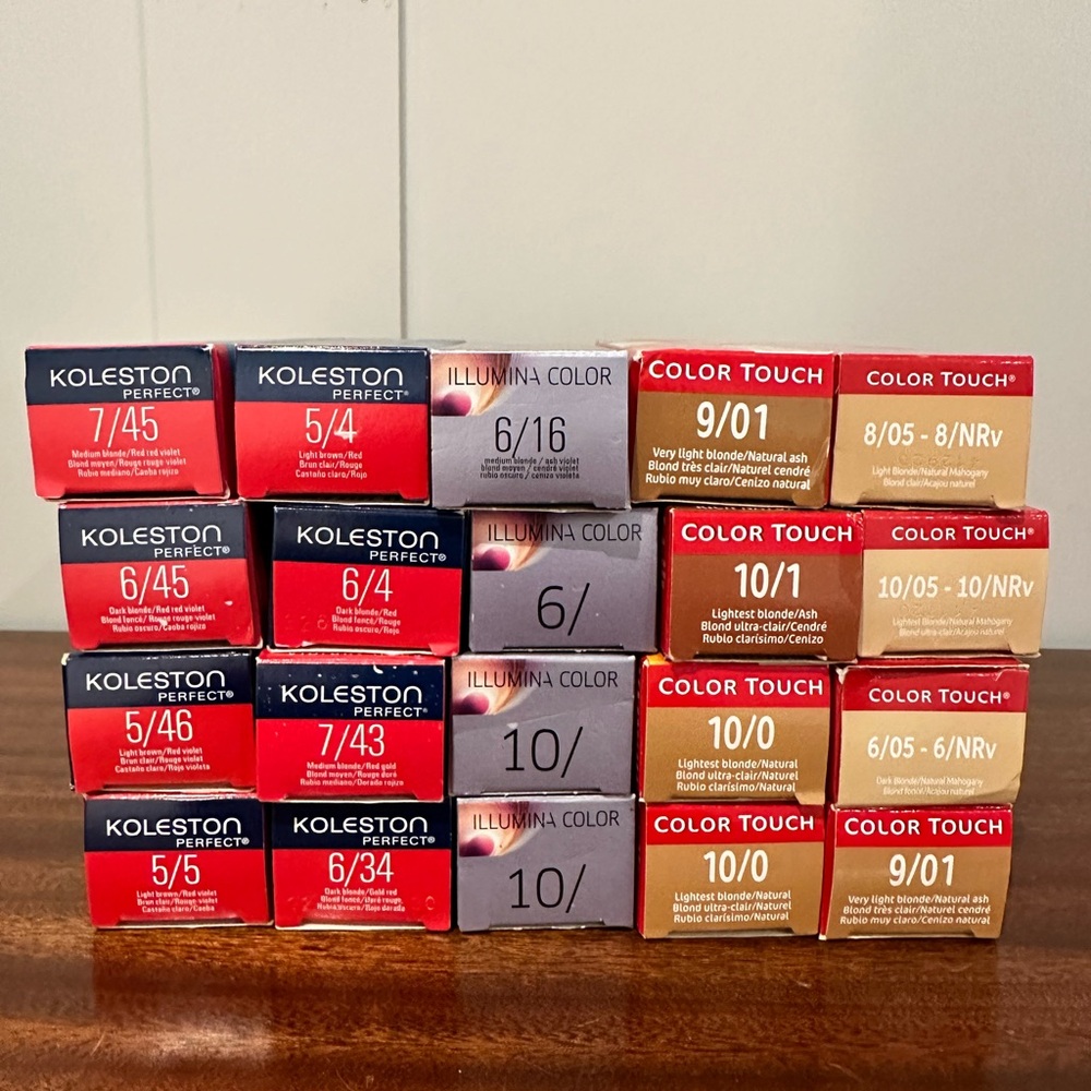 Wella Koleston & Color Touch Hair Color Boxes - Red, Gold, Brown Tones